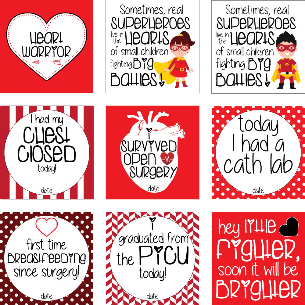 Three Little Tots CHD Heart Warrior Plastic Moment Cards
