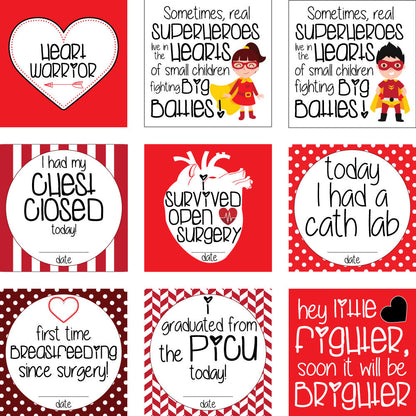 Three Little Tots CHD Heart Warrior Plastic Moment Cards