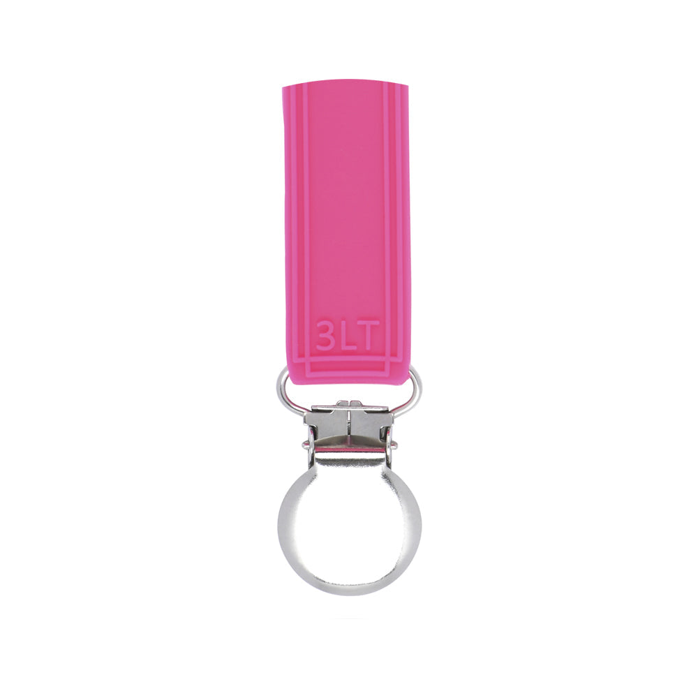 Three Little Tots Classic Hot Pink Barbie All Silicone One Piece Pacifier Clip
