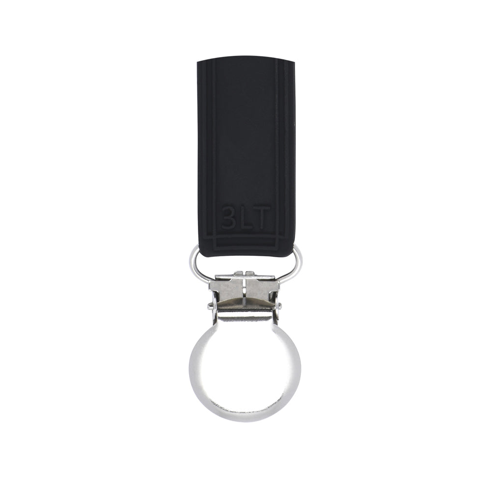 Three Little Tots Classic Black All Silicone One Piece Pacifier Clip