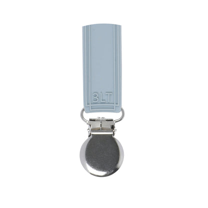 Three Little Tots Classic Gray All Silicone One Piece Pacifier Clip