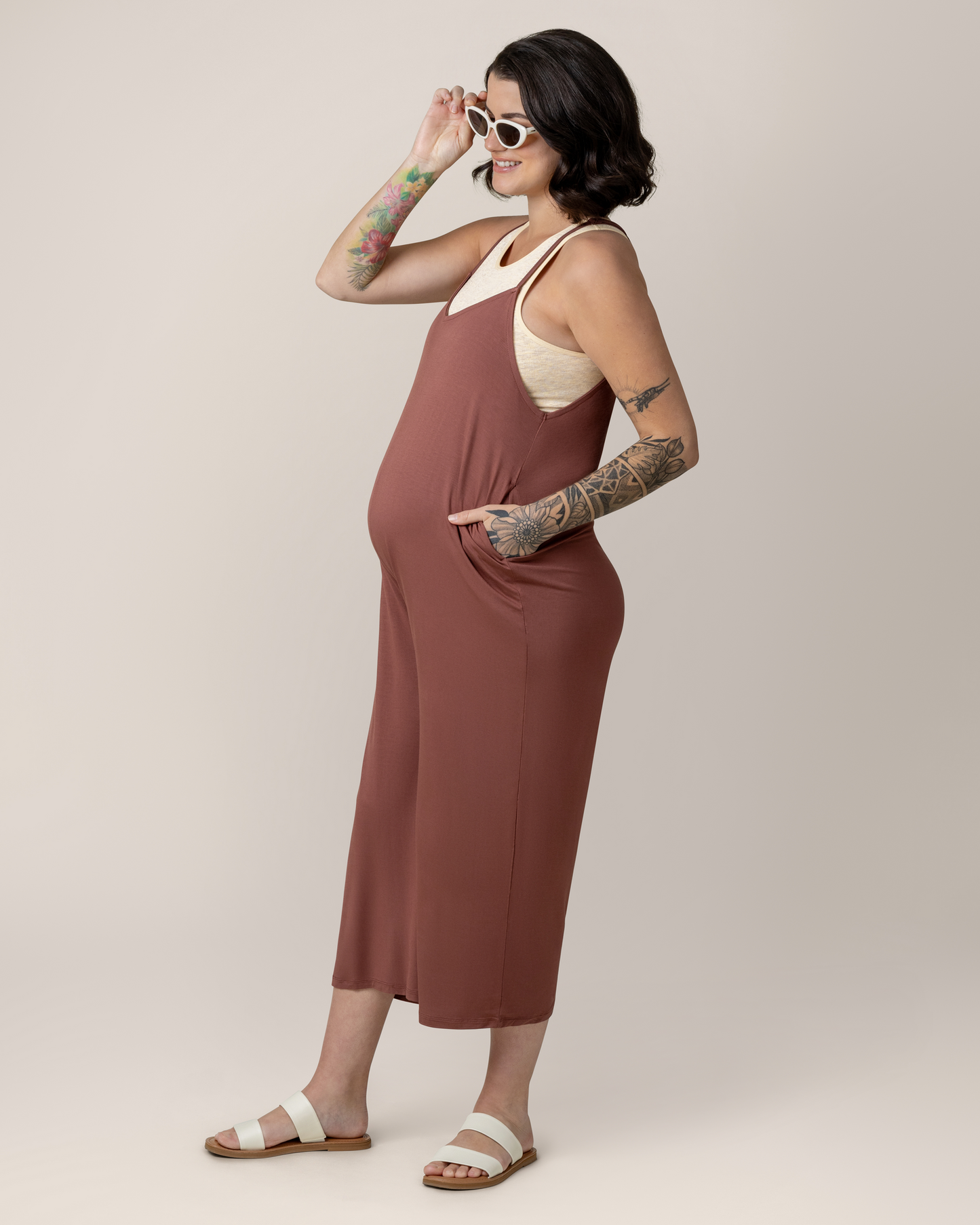 Kindred Bravely Charlie Maternity & Nursing Romper Redwood