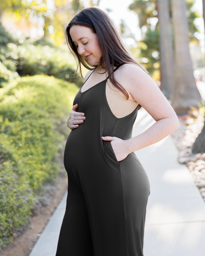 Kindred Bravely Charlie Maternity & Nursing Romper Black
