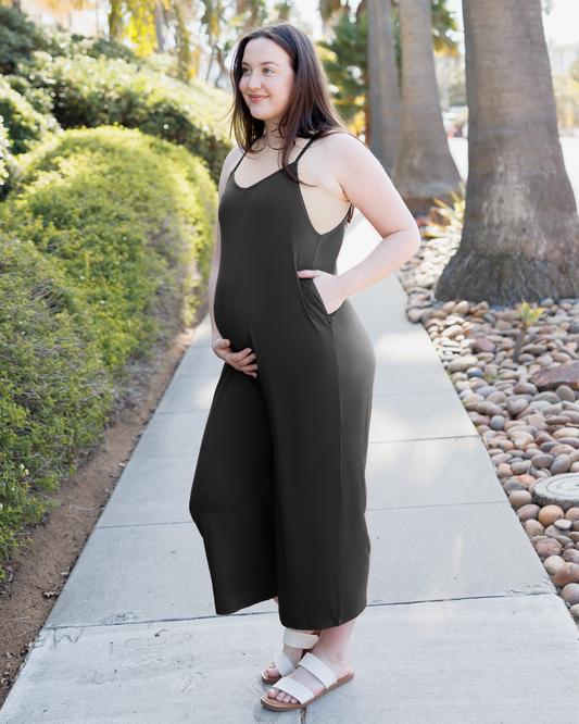 Kindred Bravely Charlie Maternity & Nursing Romper Black
