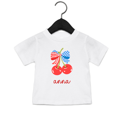 Personalized Cherry Bow T-Shirt