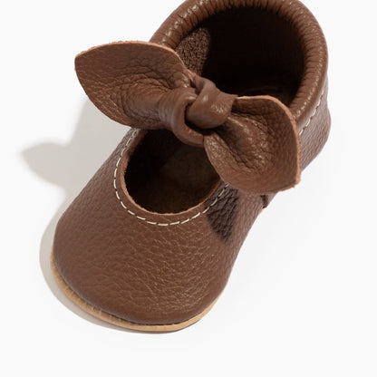 Freshly Picked Chestnut Knotted Bow Baby Shoe