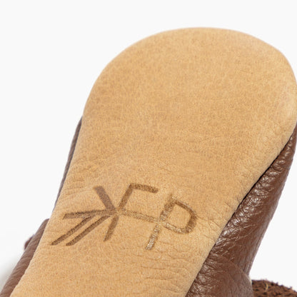Freshly Picked Chestnut Knotted Bow Baby Shoe