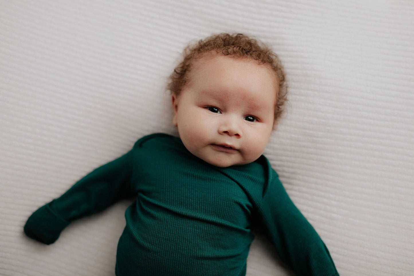 Three Little Tots Forest Green Knotted Newborn Baby Gown