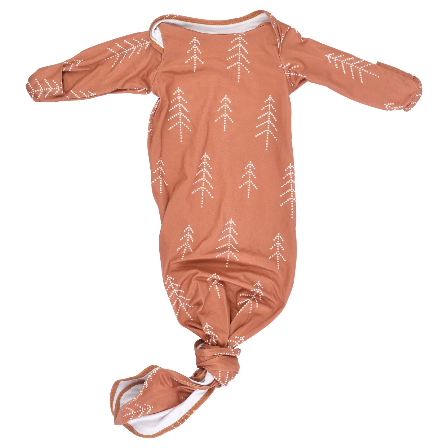 Three Little Tots Christmas Pine Tree Knotted Newborn Baby Gown