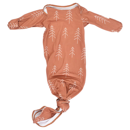 Three Little Tots Christmas Pine Tree Knotted Newborn Baby Gown