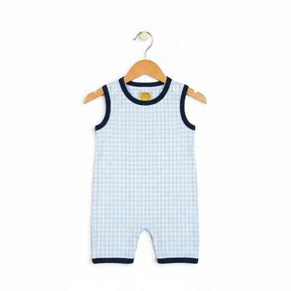The Little Lemons Company Classic Navy Gingham Boys Jon Jon