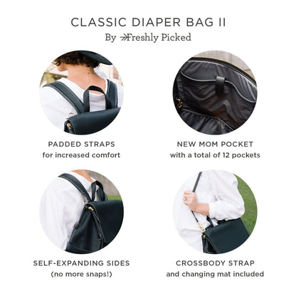 Freshly Picked Ebony Classic Diaper Bag II