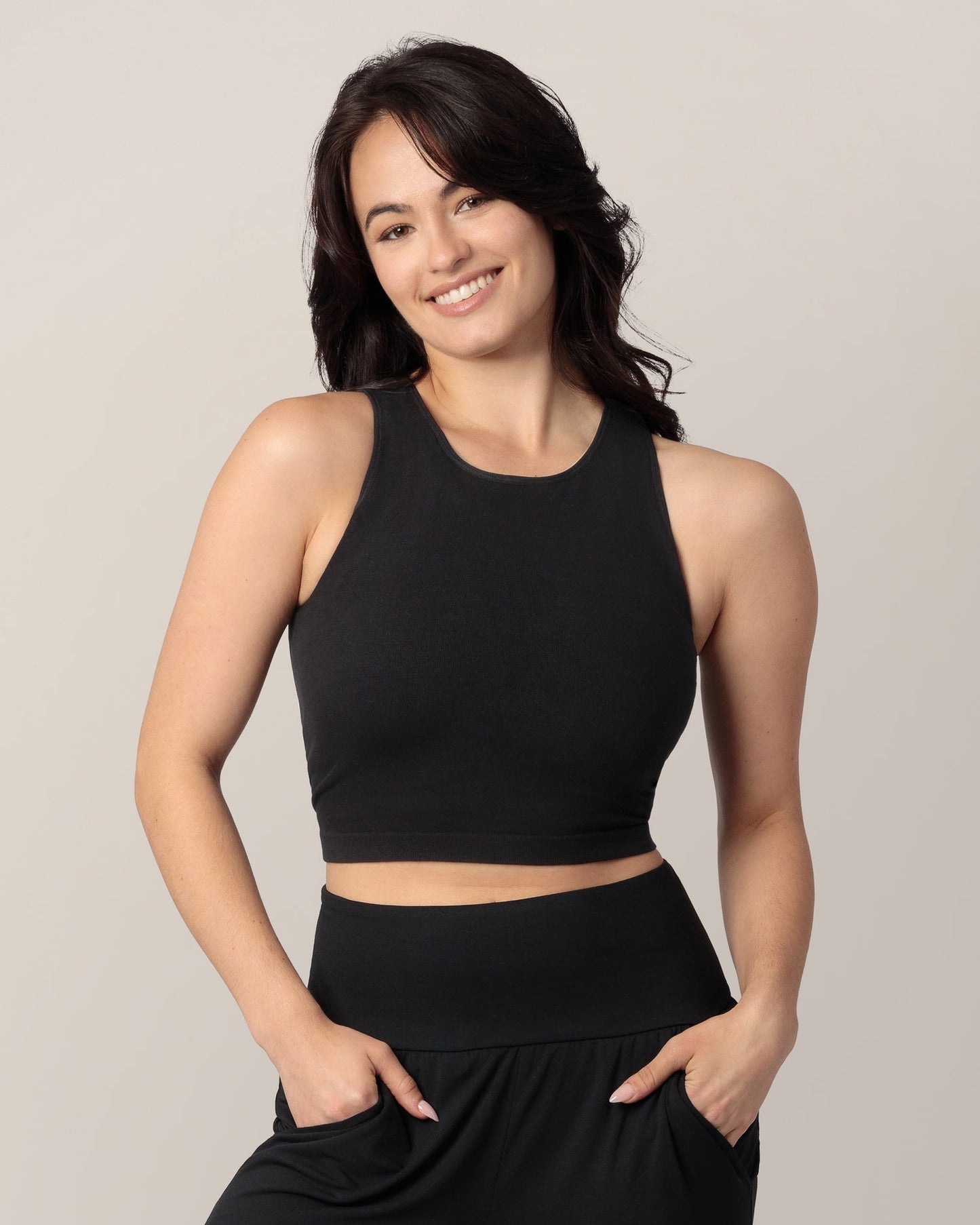 Kindred Bravely Sublime Bamboo Maternity & Nursing Longline Bra Top Black
