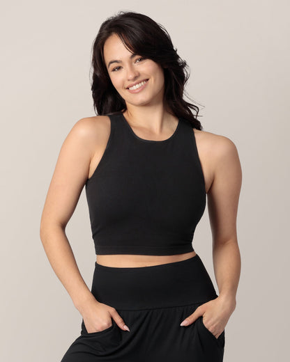 Kindred Bravely Sublime Bamboo Maternity & Nursing Longline Bra Top Black