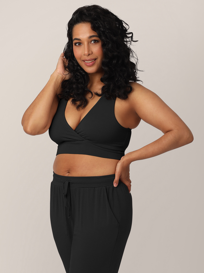 Kindred Bravely French Terry Racerback Nursing & Sleep Bra Black