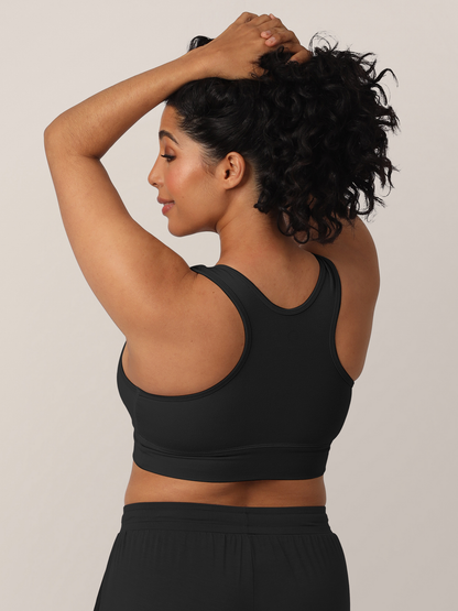 Kindred Bravely French Terry Racerback Nursing & Sleep Bra Black