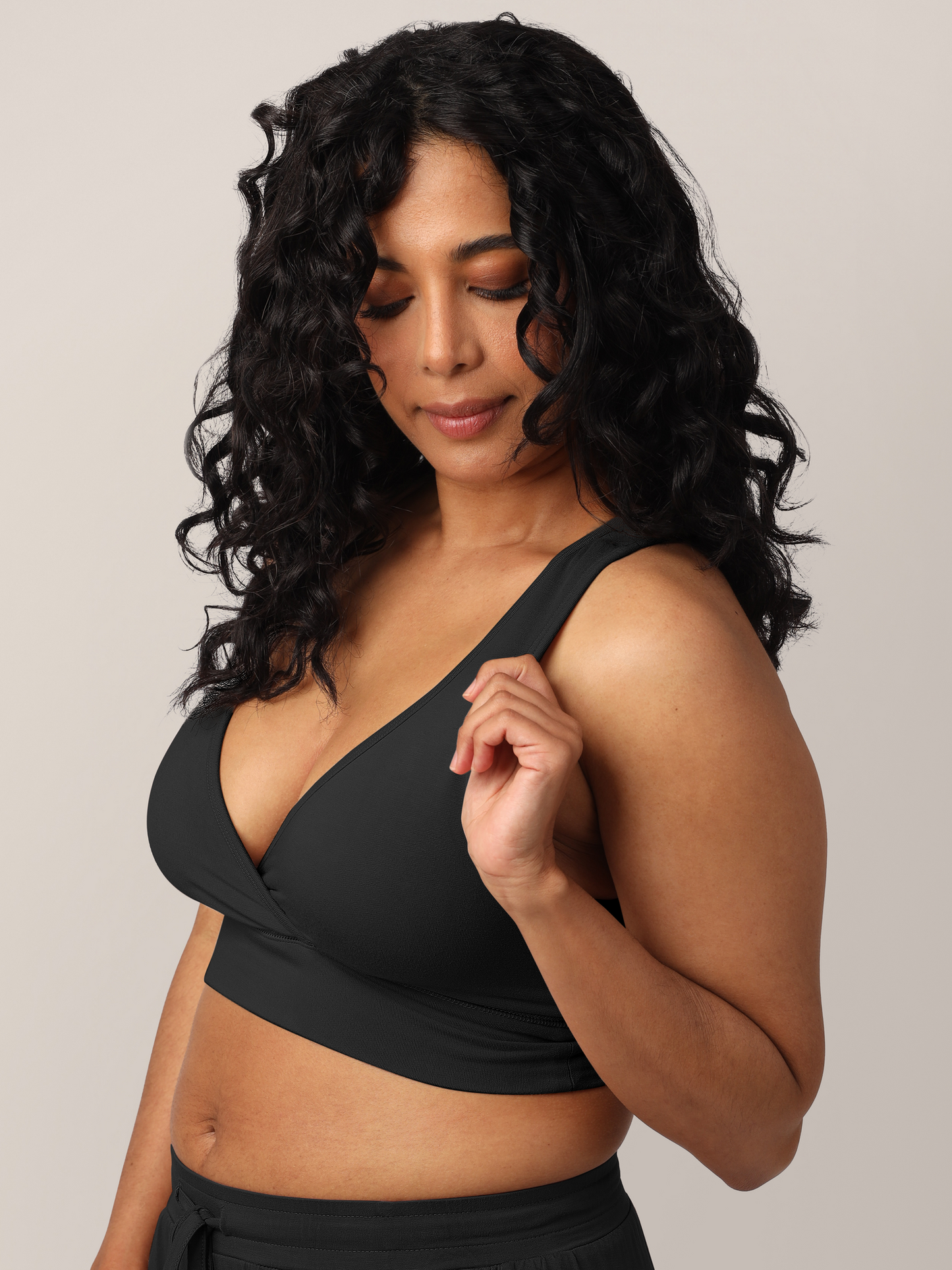 Kindred Bravely French Terry Racerback Nursing & Sleep Bra Black