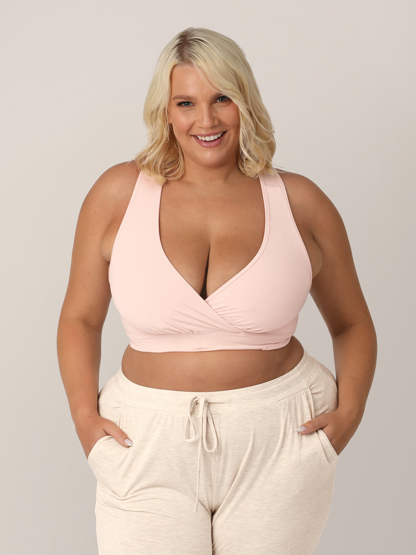 Kindred Bravely French Terry Racerback Nursing & Sleep Bra Soft Pink