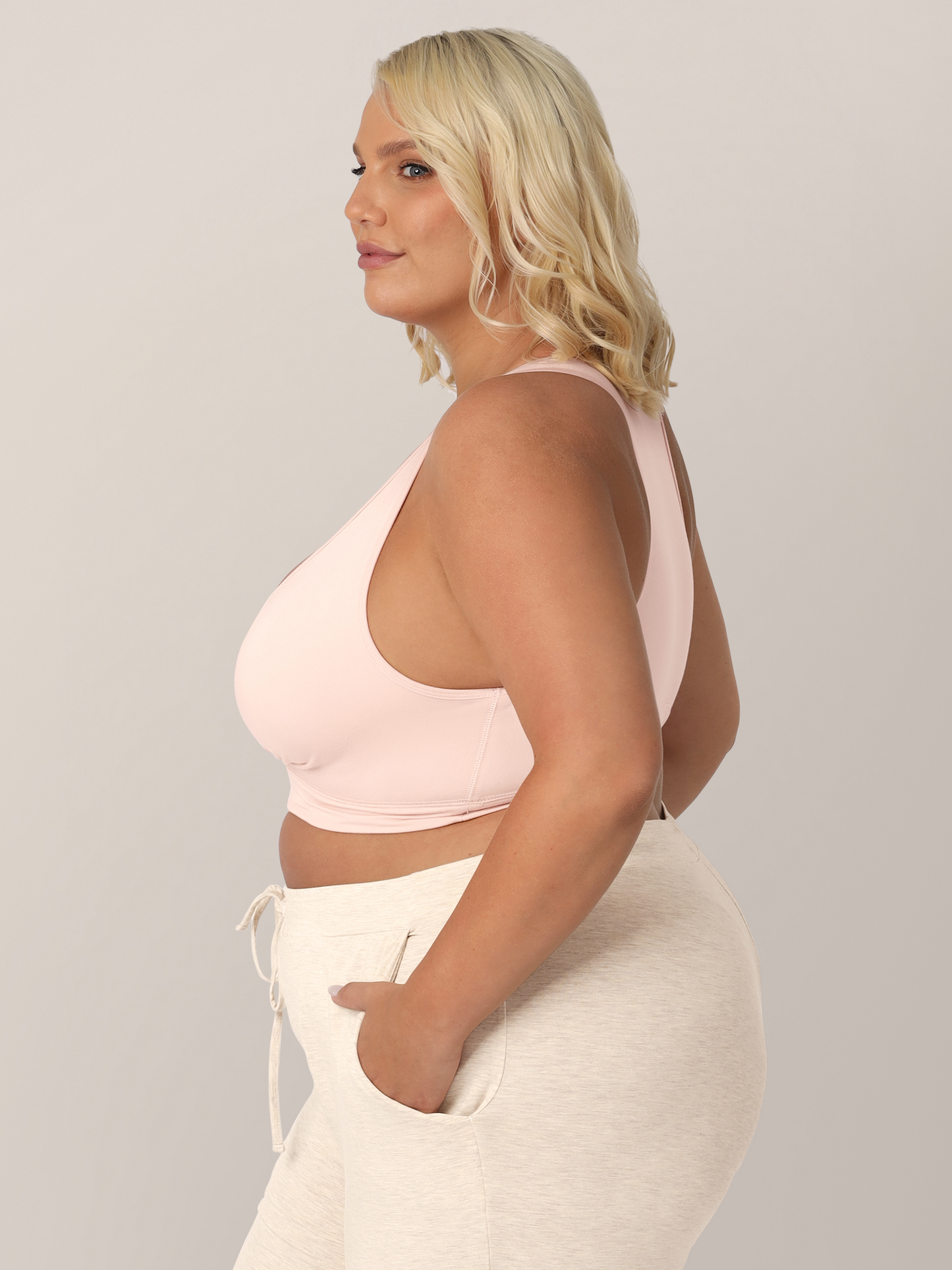 Kindred Bravely French Terry Racerback Nursing & Sleep Bra Soft Pink