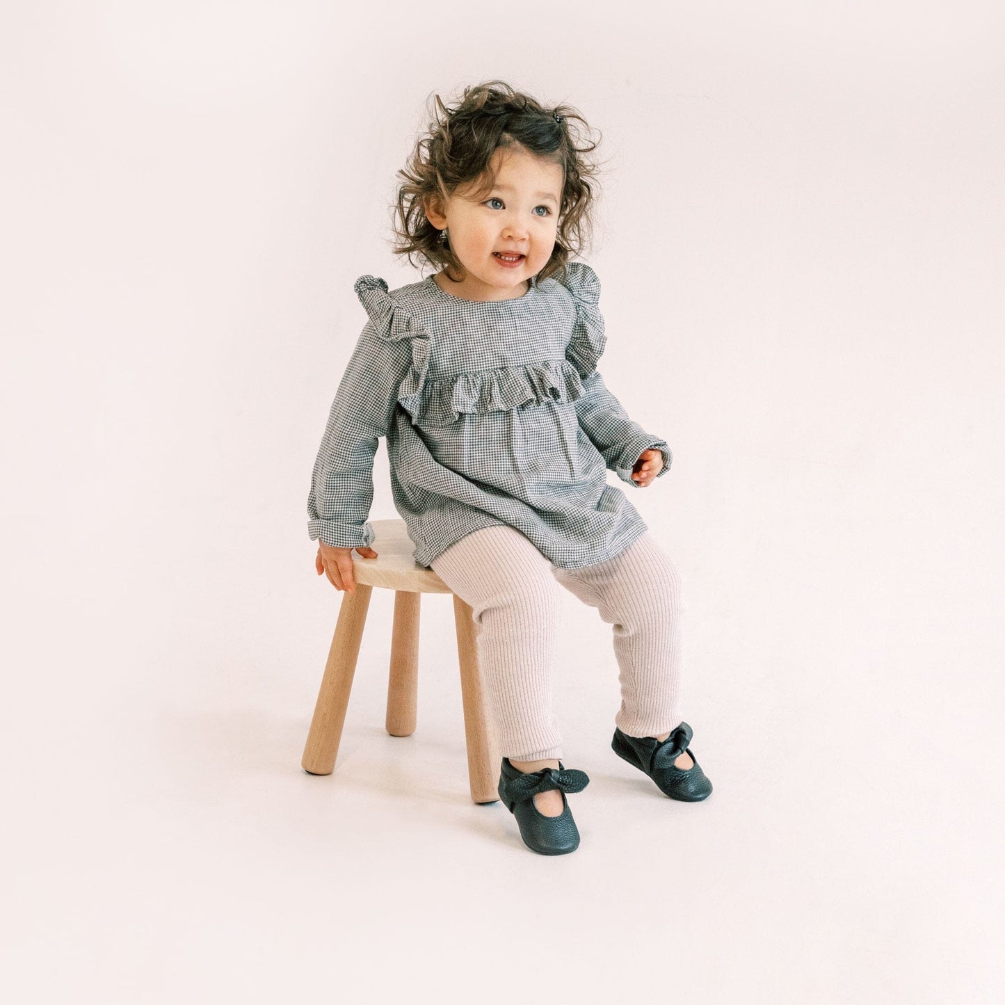 Freshly Picked Ebony Knotted Bow Baby Shoe