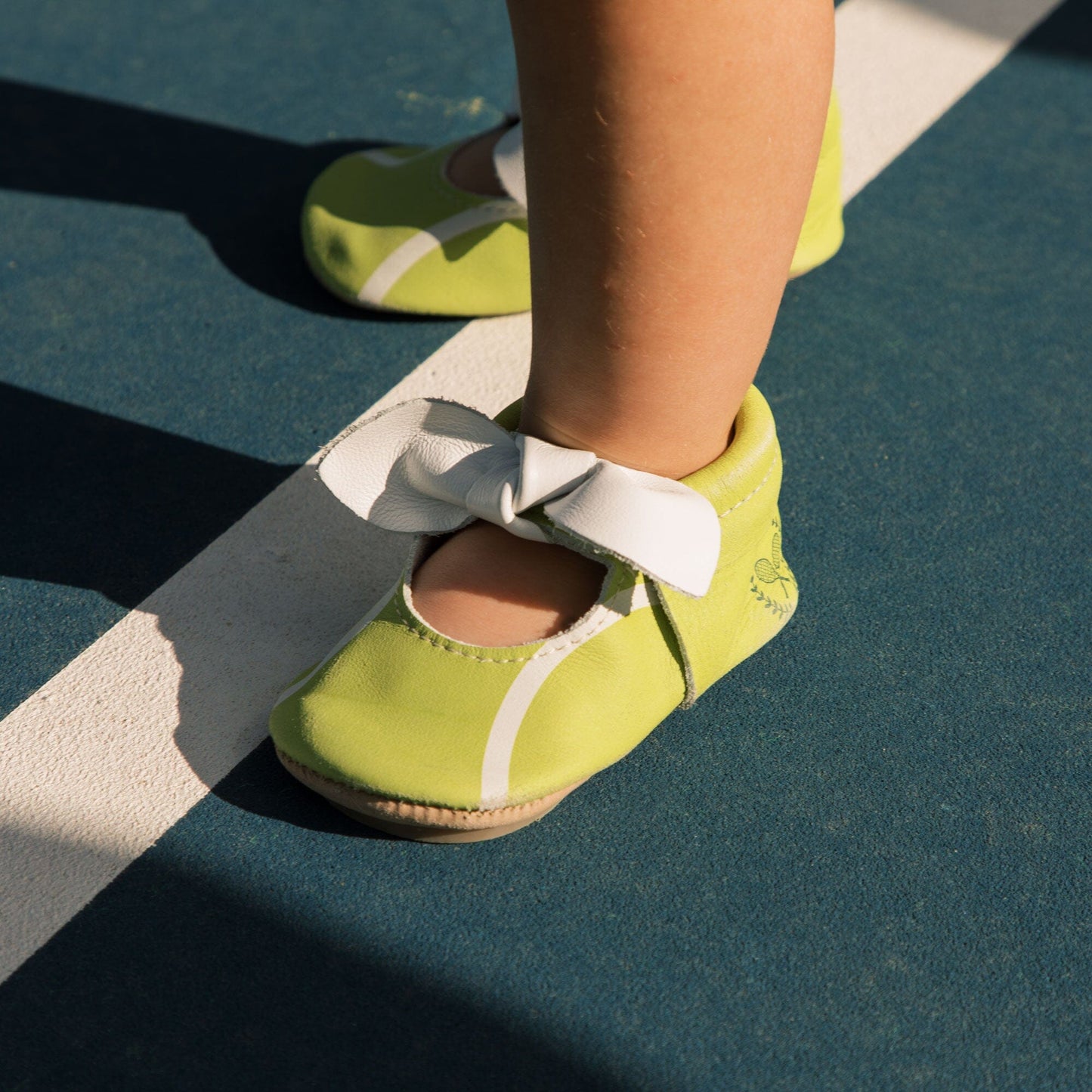 Freshly Picked Tennis Match Knotted Bow Baby Shoe