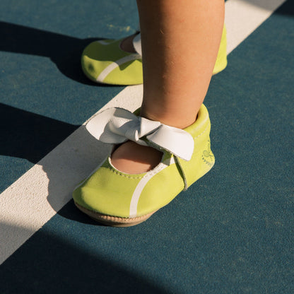 Freshly Picked Tennis Match Knotted Bow Baby Shoe