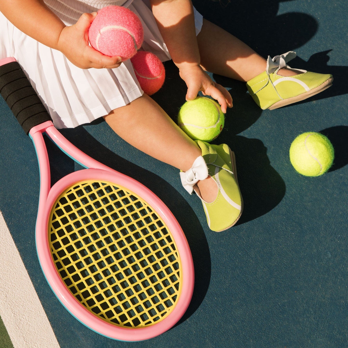 Freshly Picked Tennis Match Knotted Bow Baby Shoe