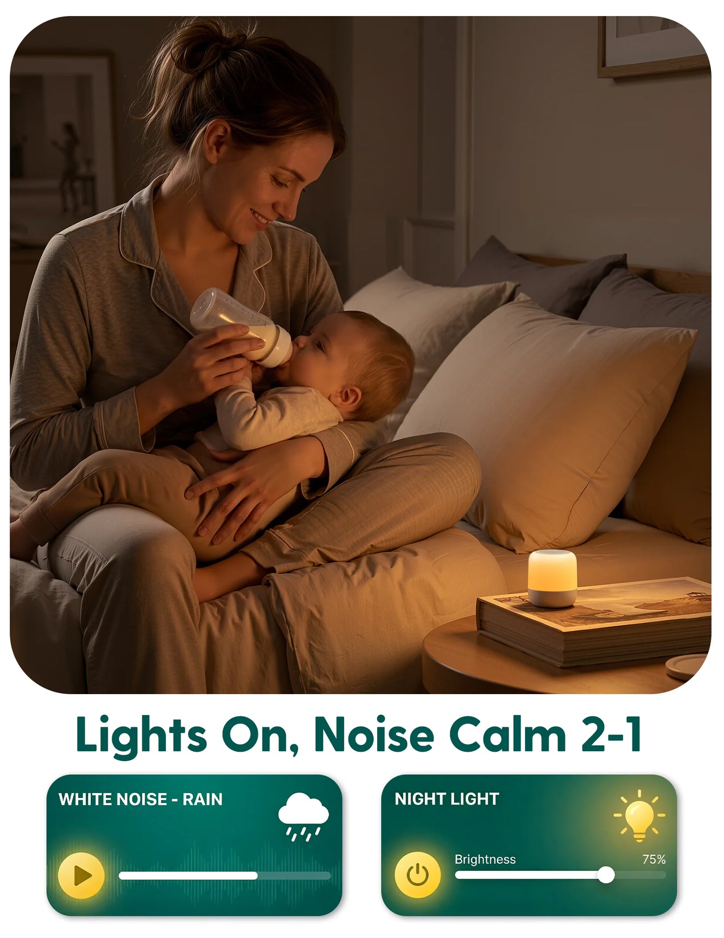Babelio Pocket Glow White Noise Sound Machine | 20 Non-Looping Sounds