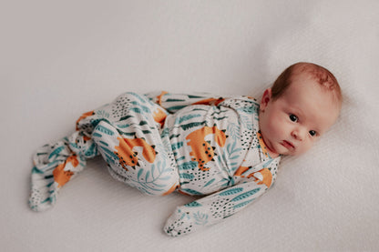 Three Little Tots Dinosaur Themed Newborn Knotted Gown