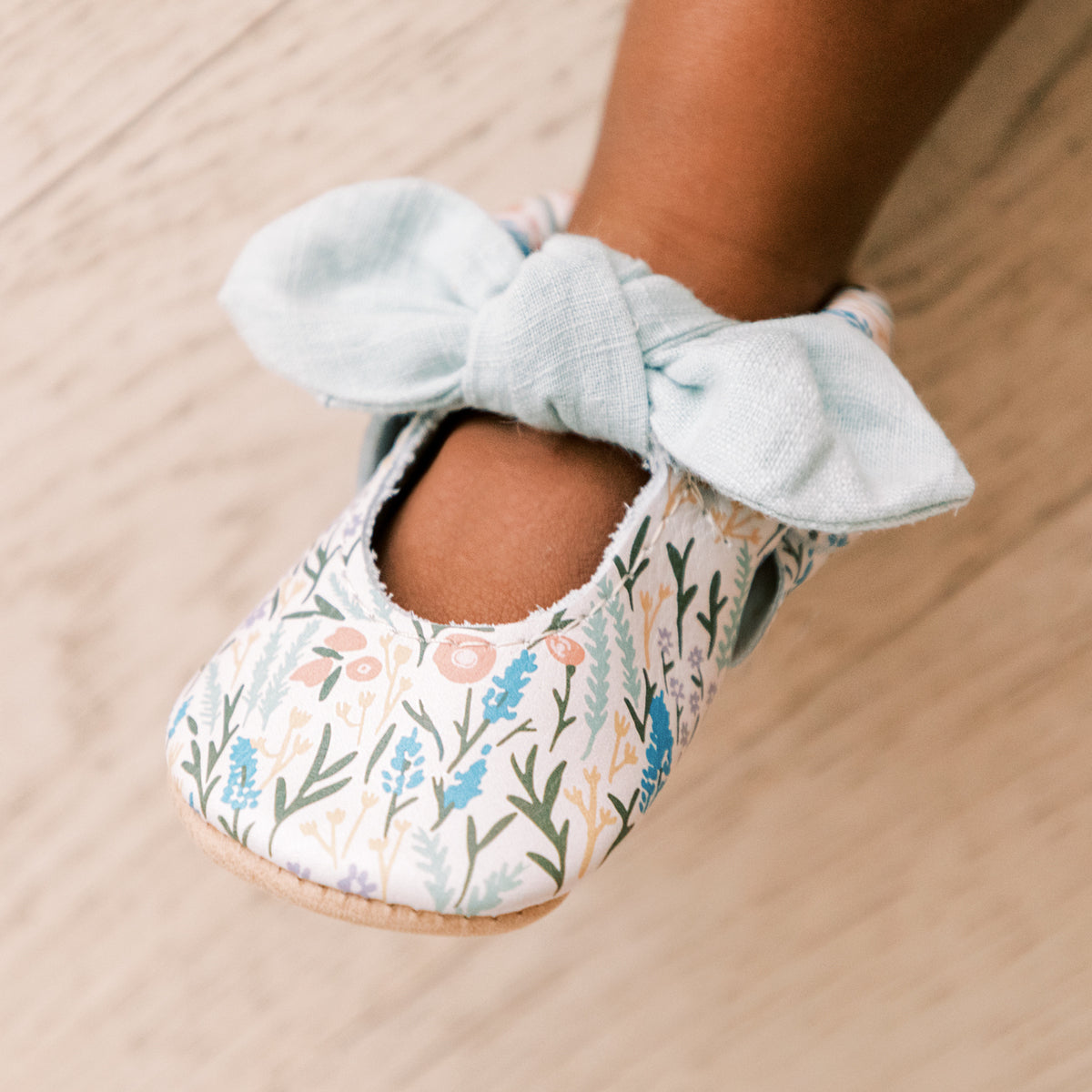 Freshly Picked Wallflower Knotted Bow Baby Shoe
