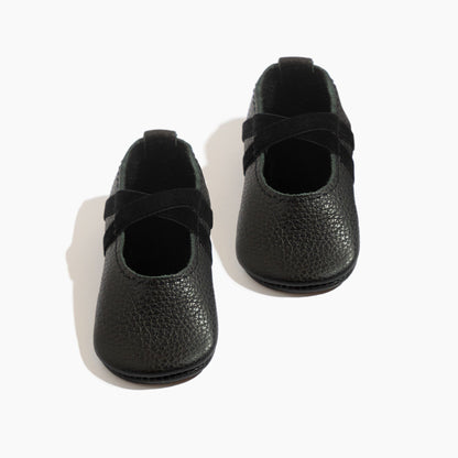 Freshly Picked Ebony Ballet Slipper Baby Shoe