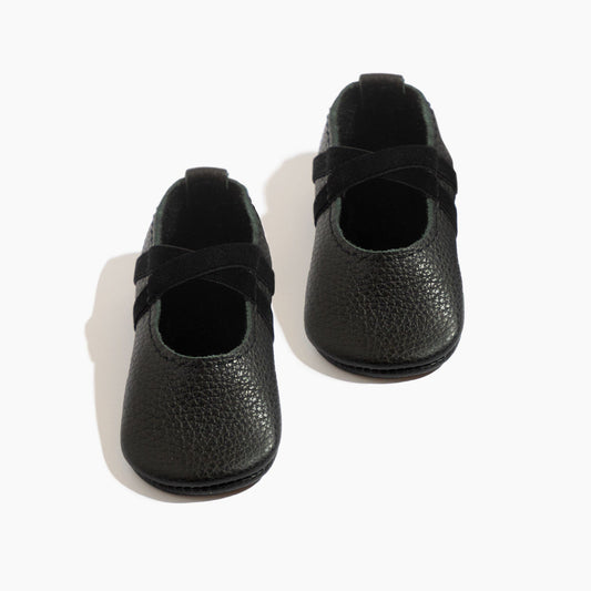 Freshly Picked Ebony Ballet Slipper Baby Shoe