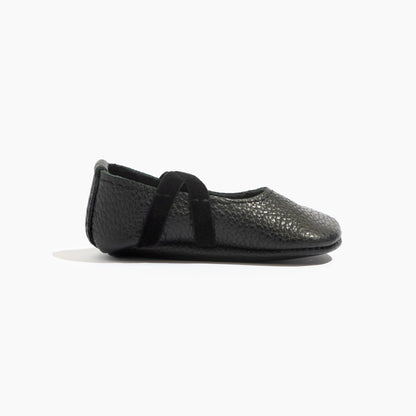 Freshly Picked Ebony Ballet Slipper Baby Shoe