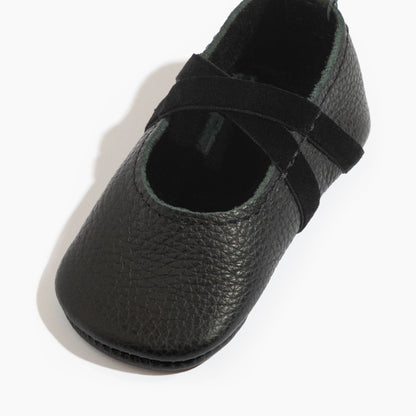 Freshly Picked Ebony Ballet Slipper Baby Shoe