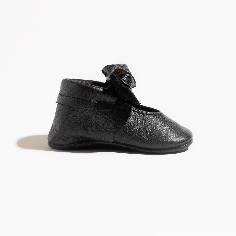 Freshly Picked Ebony Knotted Bow Baby Shoe