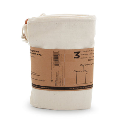 Ecoposh Cotton Muslin Grain Bags | Natural (3-Pack)