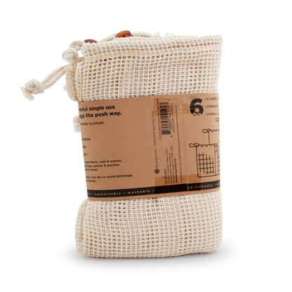 Ecoposh Cotton Mesh Produce Bags | Natural (6-Pack)