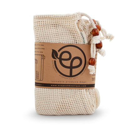 Ecoposh Cotton Mesh Produce Bags | Natural (6-Pack)