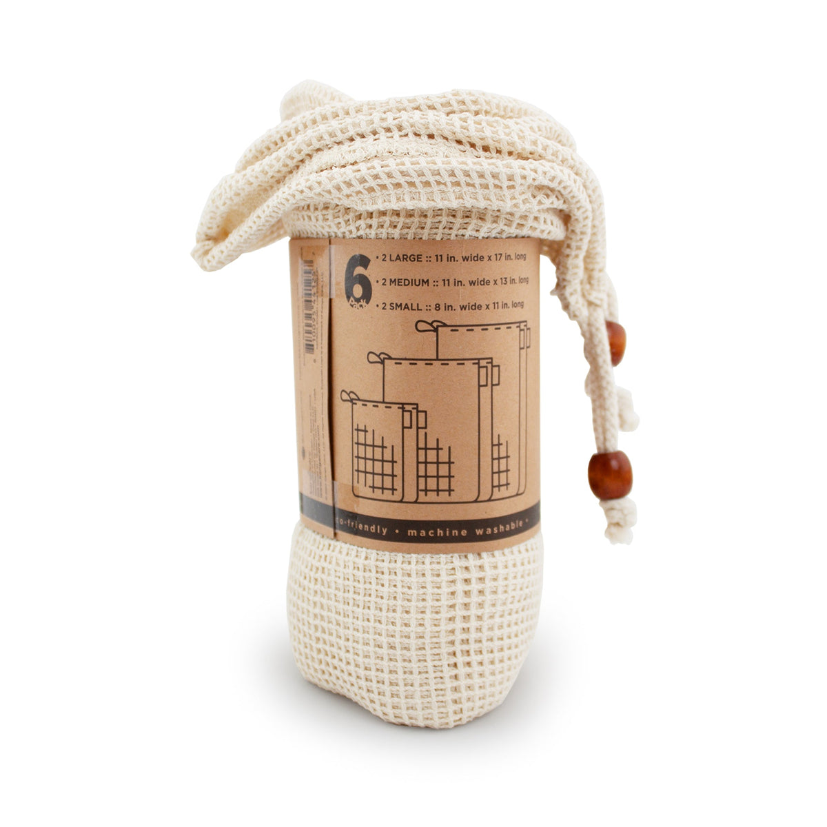 Ecoposh Cotton Mesh Produce Bags | Natural (6-Pack)