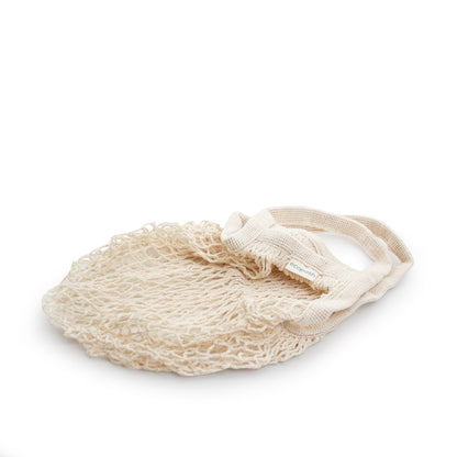 Ecoposh Short Handle Cotton Net Grocery Bag - Natural
