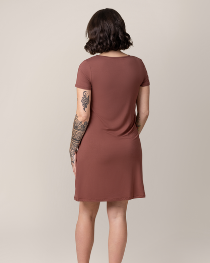Kindred Bravely Eleanora Bamboo Maternity & Nursing Dress Redwood