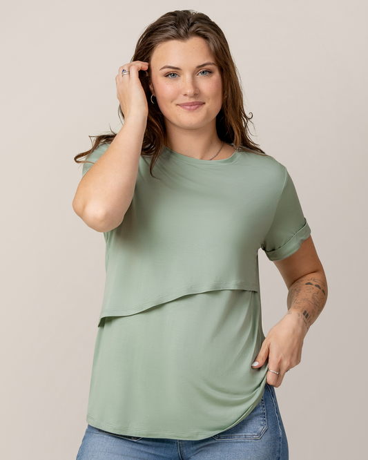 Kindred Bravely Everyday Asymmetrical Nursing T-shirt Aqua Mist