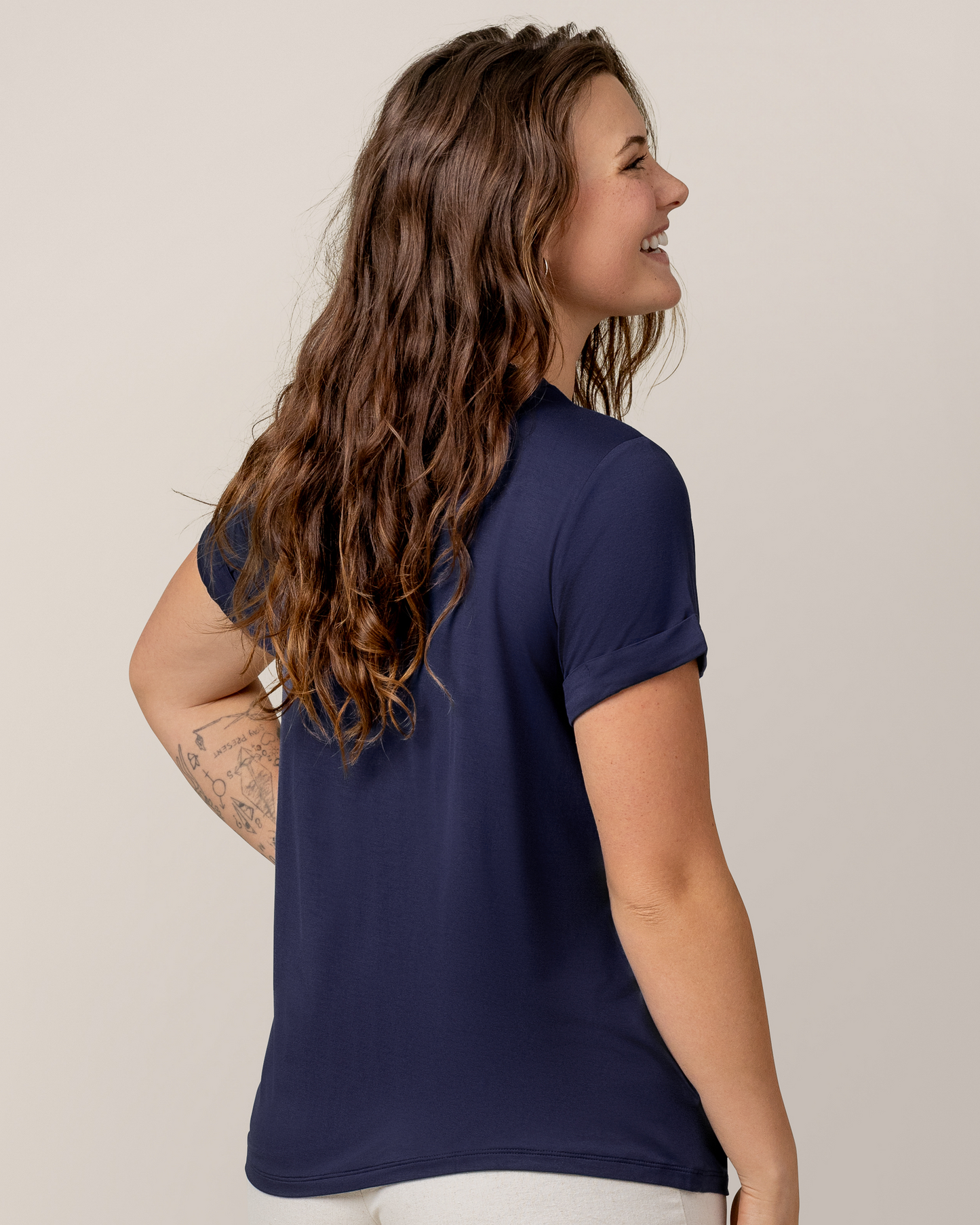 Kindred Bravely Everyday Asymmetrical Nursing T-shirt Navy