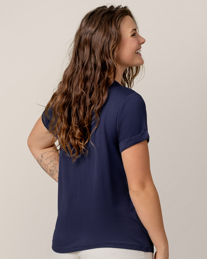 Kindred Bravely Everyday Asymmetrical Nursing T-shirt Navy