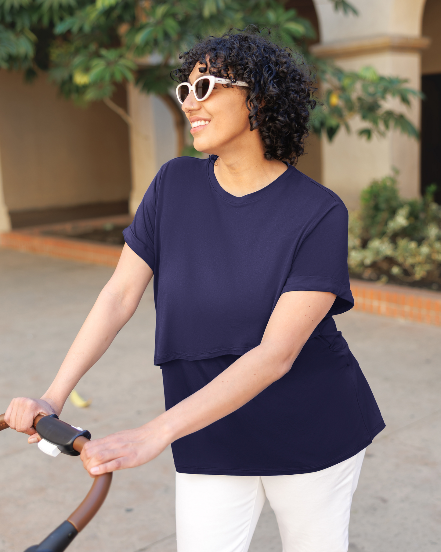 Kindred Bravely Everyday Asymmetrical Nursing T-shirt Navy