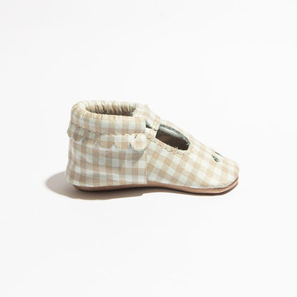 Freshly Picked Almond Gingham Mary Jane Baby Shoe