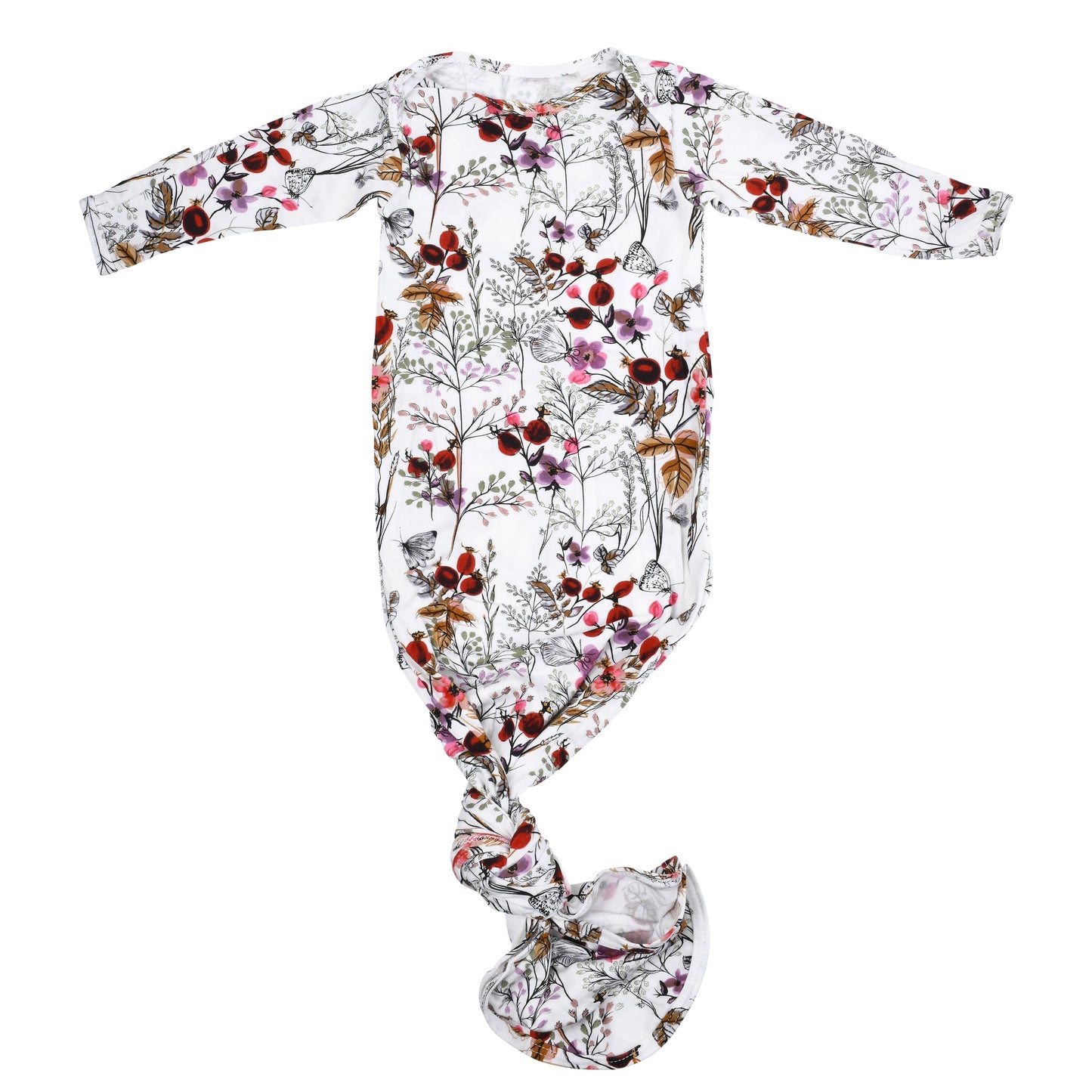 Three Little Tots Floral Newborn Knotted Baby Gown