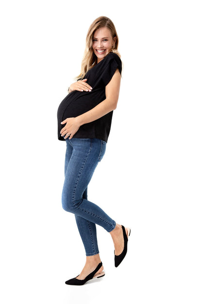 Accouchée Handy Crossover Short Sleeve Cotton Maternity/Nursing Top