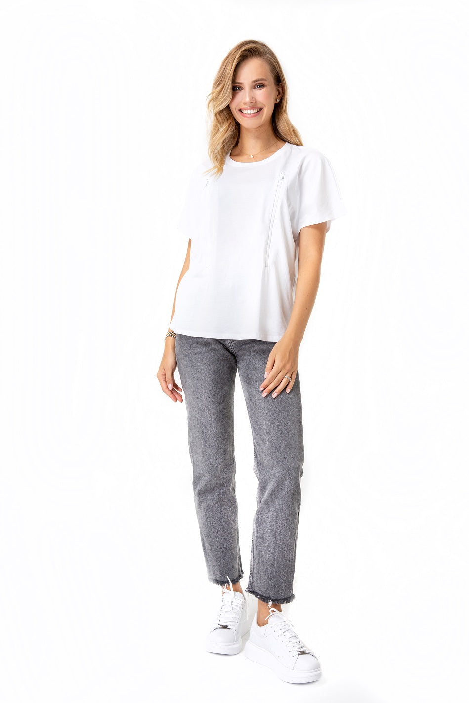 Accouchée Zip Up Maternity/Nursing T-Shirt