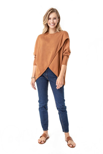 Accouchée Let Loose Crossover Long Sleeve Maternity/Nursing Knit Top